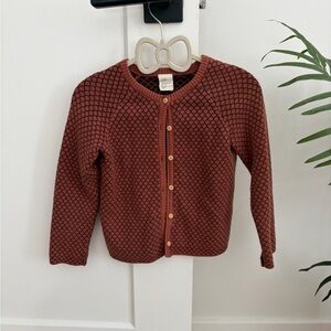H&M Girls' Rust Textured Button-Front Cardigan